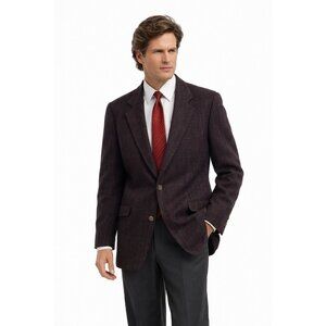 vintage 80s AUSTIN REED wool sport coat made in USA woven in Scotland plaid 46L